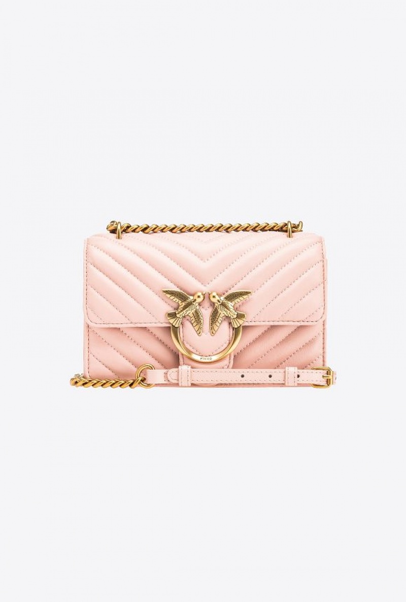 Pinko Mini Love Bag One Simply Růžové Růžové Zlaté | SN-PKO32512