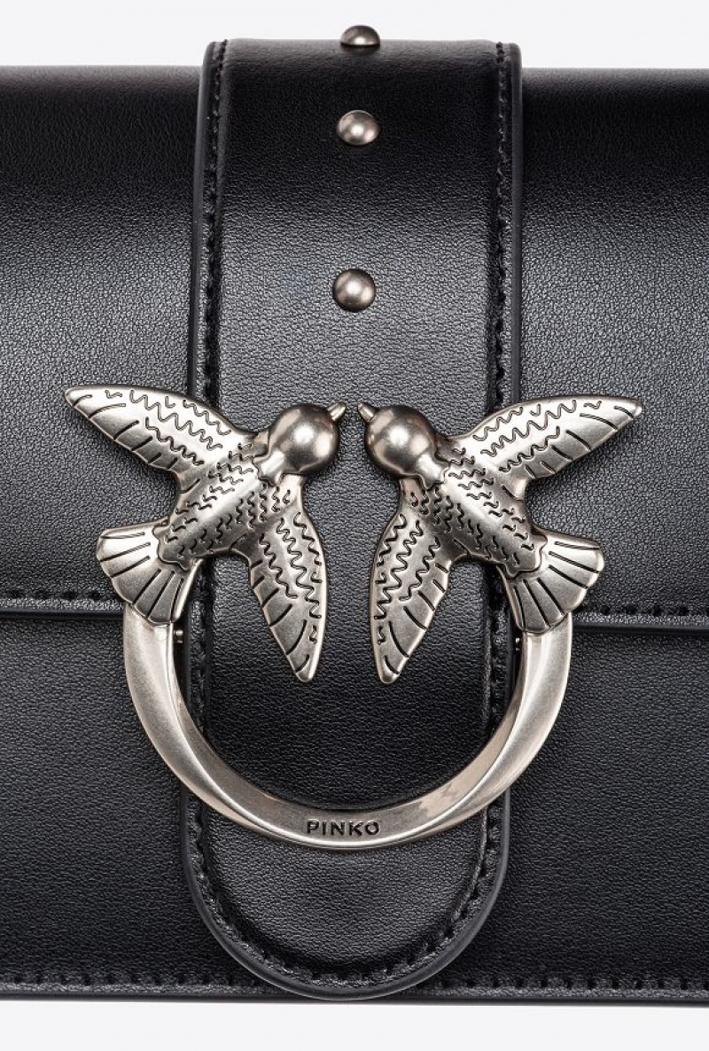 Pinko Mini Love Bag One Simply Černé Stříbrné | SN-PKO32541
