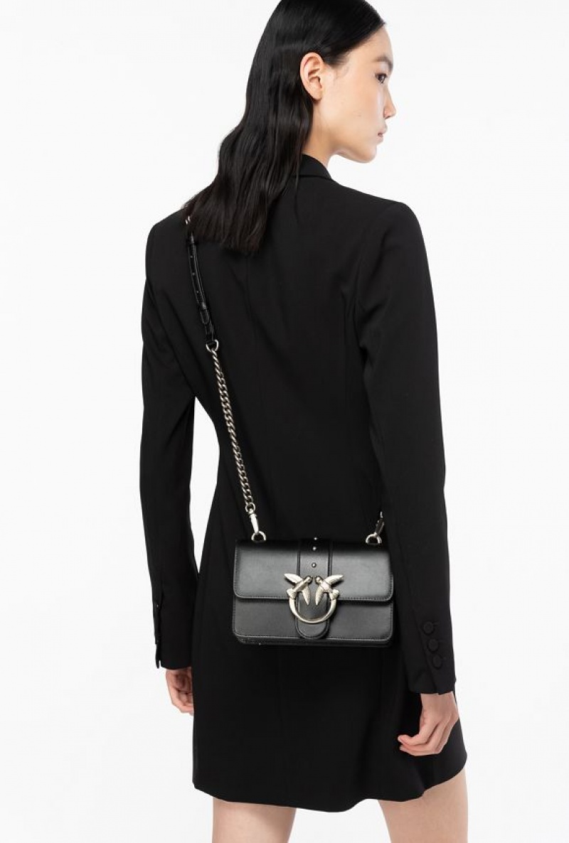 Pinko Mini Love Bag One Simply Černé Stříbrné | SN-PKO32541