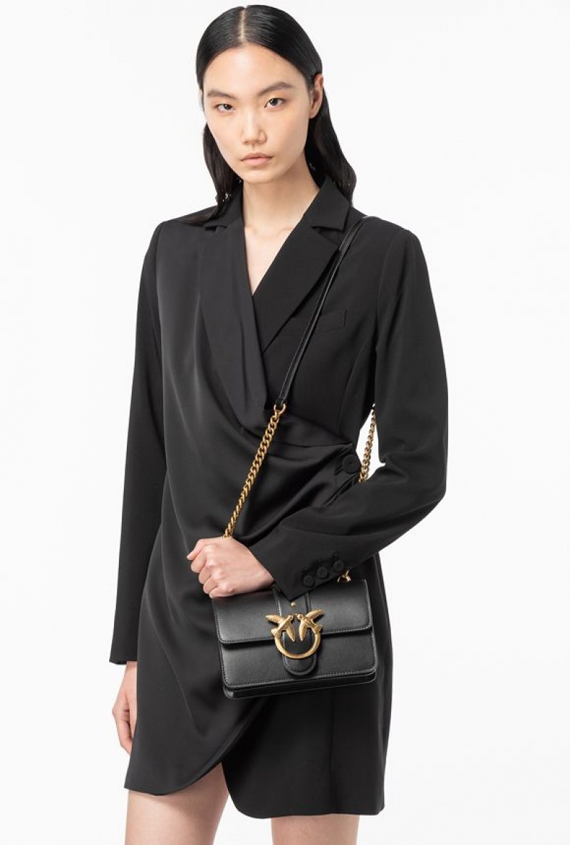 Pinko Mini Love Bag One Simply Černé Zlaté | SN-PKO32542