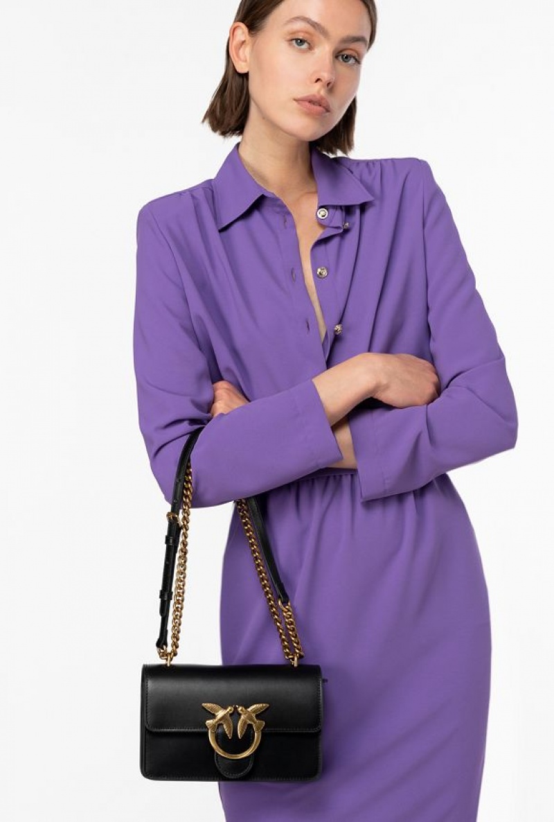 Pinko Mini Love Bag One Simply Černé Zlaté | SN-PKO32766