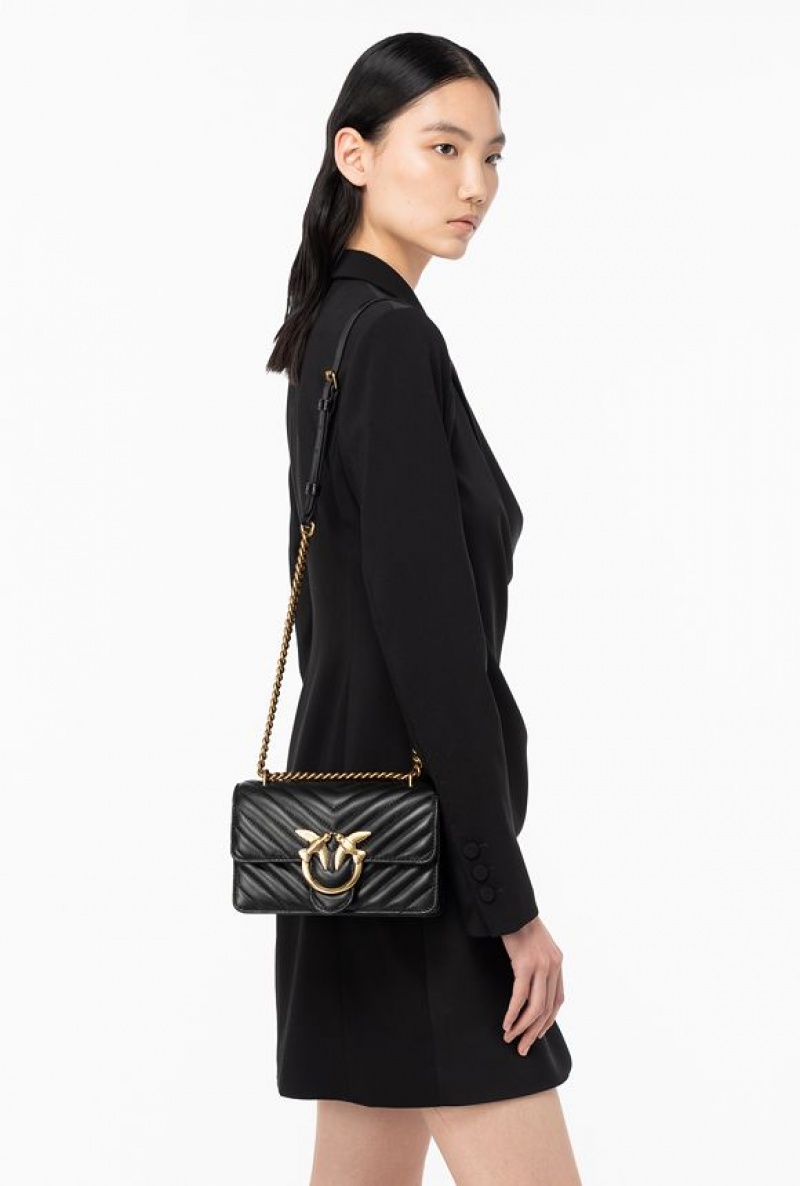 Pinko Mini Love Bag One Simply Černé Zlaté | SN-PKO32784