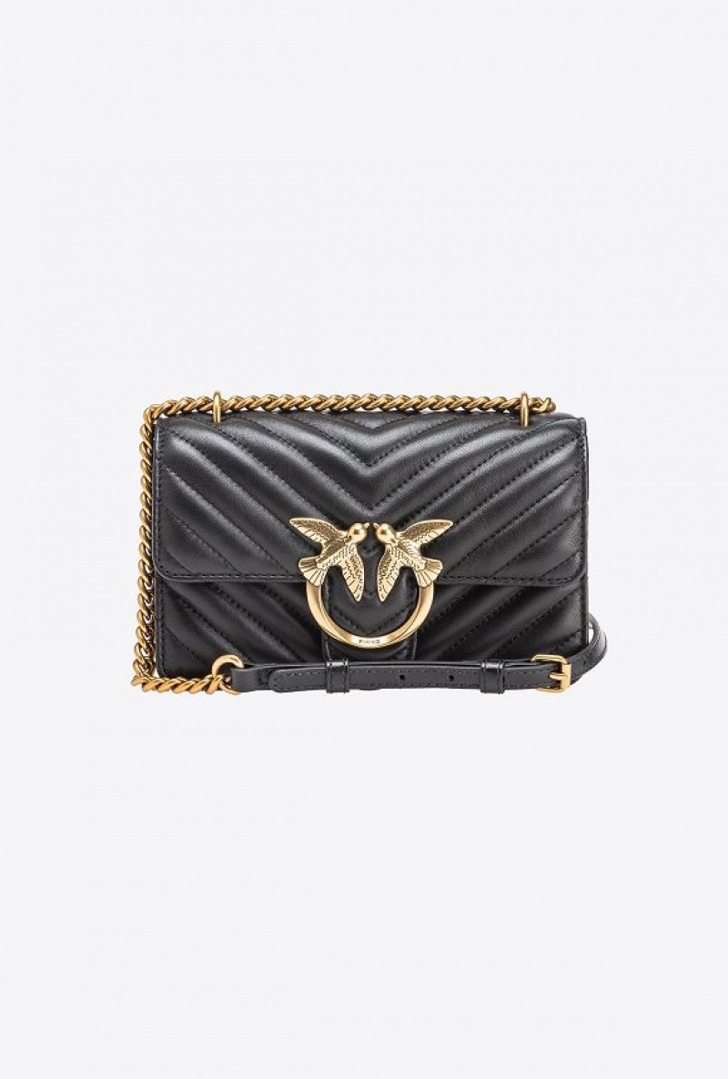 Pinko Mini Love Bag One Simply Černé Zlaté | SN-PKO32784
