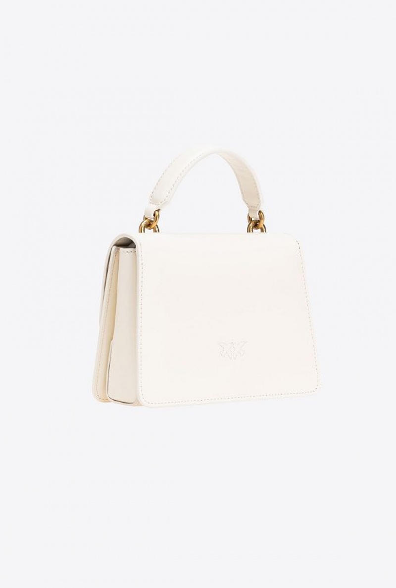 Pinko Mini Love Bag One Top Handle Light Simply Bílé Bílé Zlaté | SN-PKO32856