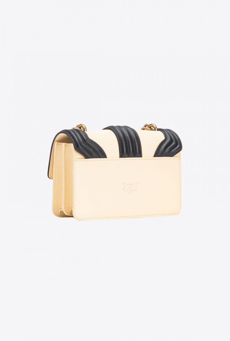 Pinko Mini Love Bag One With Piping Krém Zlaté | SN-PKO32551