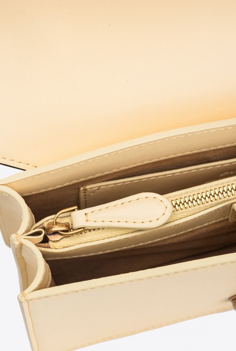 Pinko Mini Love Bag One With Piping Krém Zlaté | SN-PKO32710