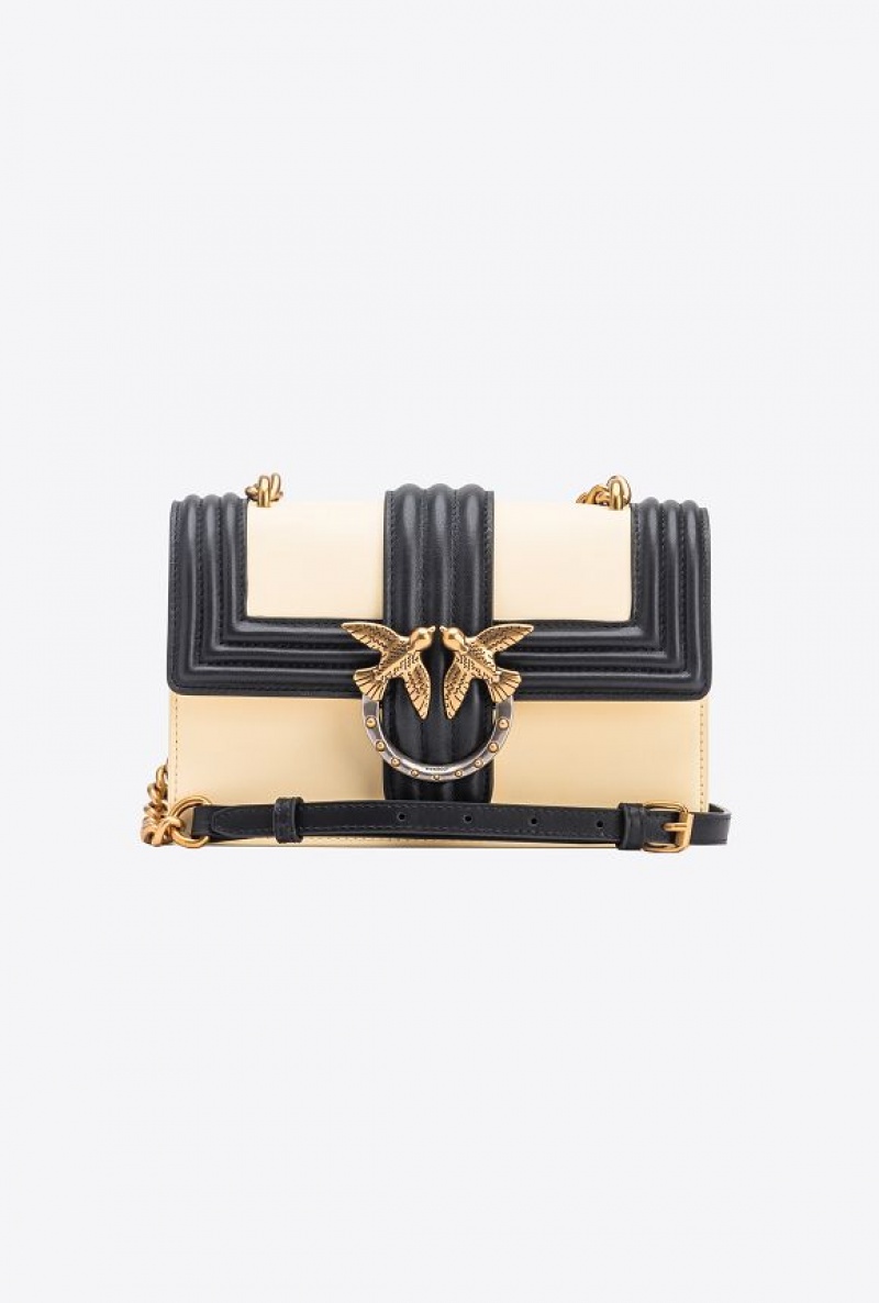 Pinko Mini Love Bag One With Piping Krém Zlaté | SN-PKO32710