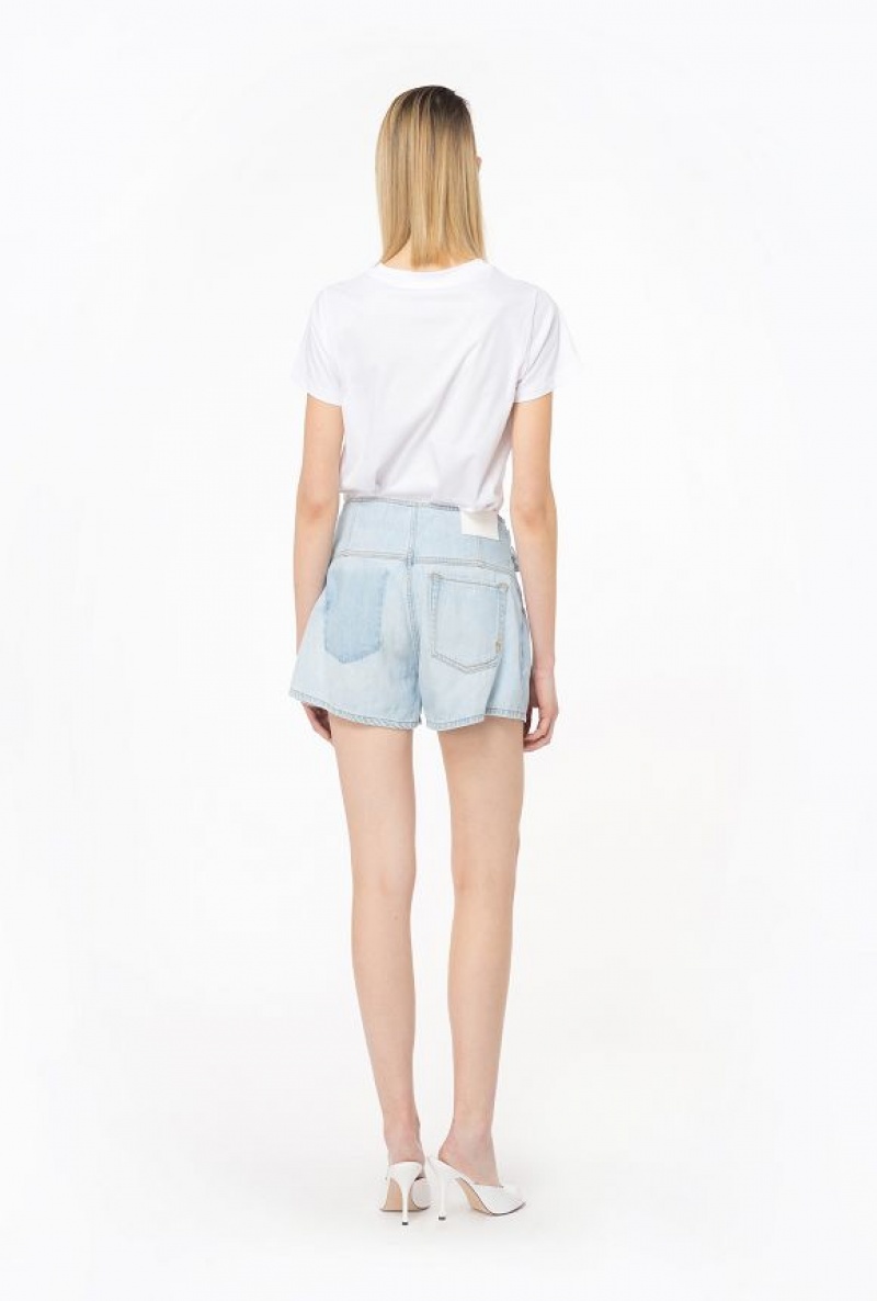Pinko Mini-logo T-shirt Bílé | SN-PKO33225