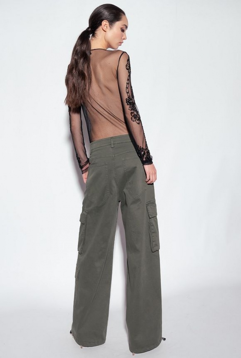Pinko Oversized Cargo Trousers Šedé Zelene | SN-PKO33692