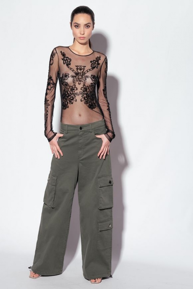 Pinko Oversized Cargo Trousers Šedé Zelene | SN-PKO33692