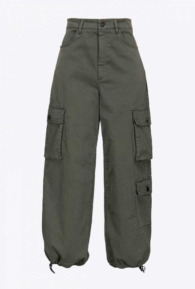 Pinko Oversized Cargo Trousers Šedé Zelene | SN-PKO33692