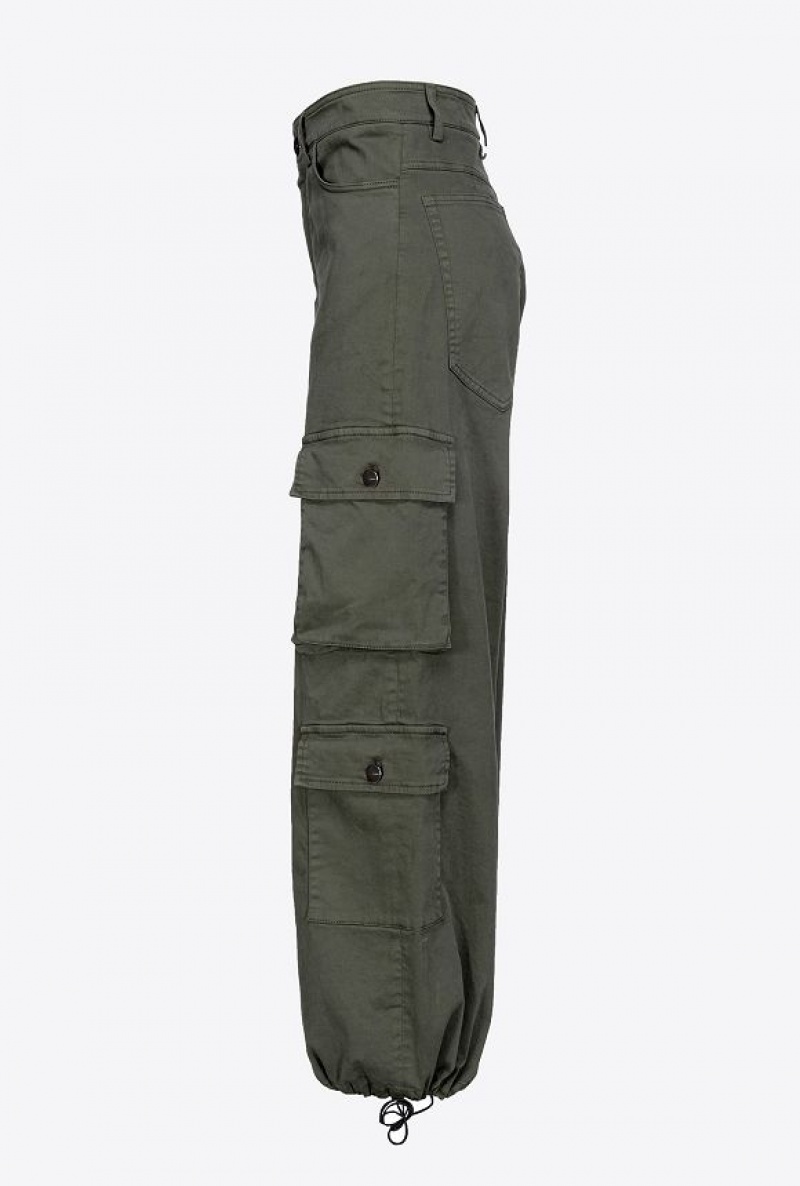 Pinko Oversized Cargo Trousers Šedé Zelene | SN-PKO33692