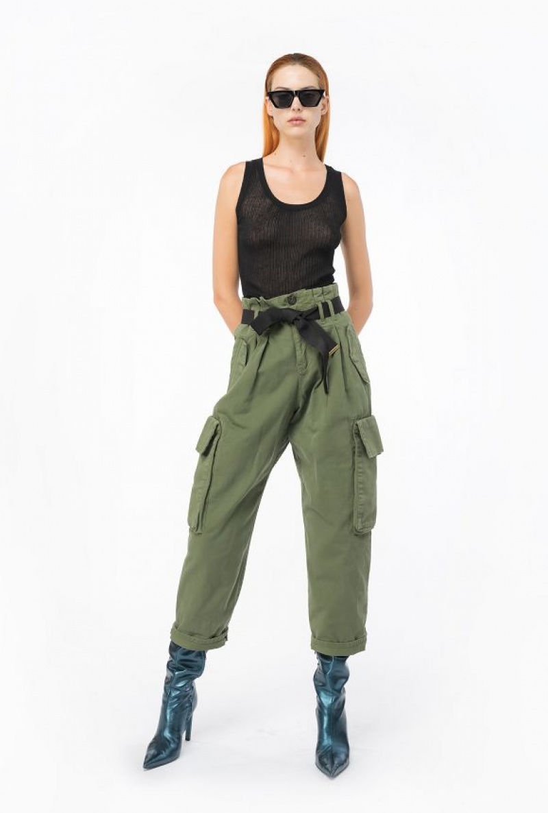 Pinko Oversized Cargo Trousers Šedé Zelene | SN-PKO33803