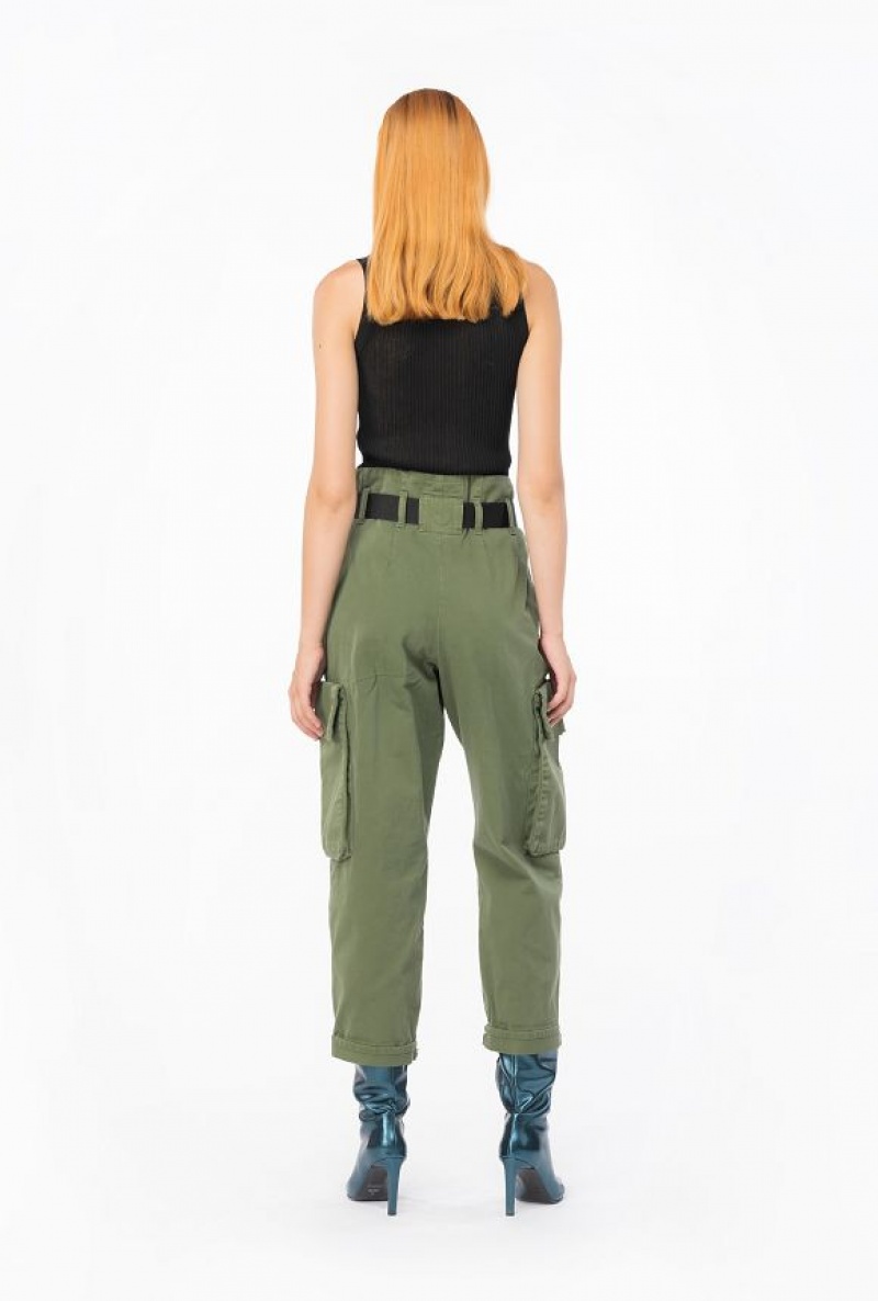 Pinko Oversized Cargo Trousers Šedé Zelene | SN-PKO33803