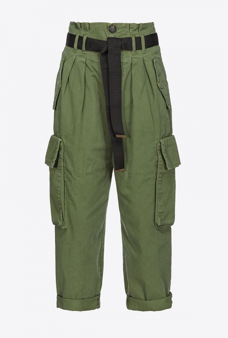 Pinko Oversized Cargo Trousers Šedé Zelene | SN-PKO33803