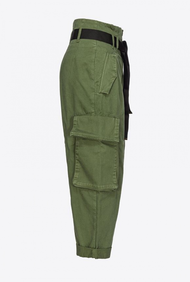 Pinko Oversized Cargo Trousers Šedé Zelene | SN-PKO33803