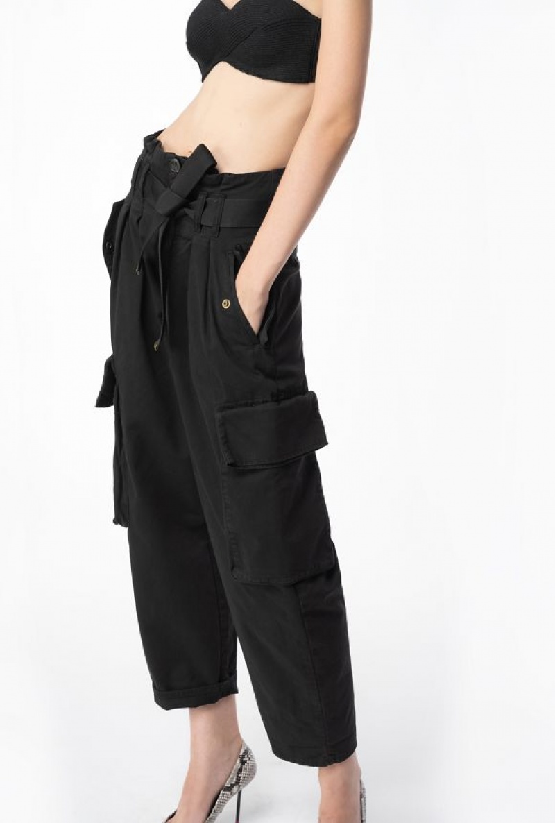 Pinko Oversized Cargo Trousers Černé | SN-PKO33795