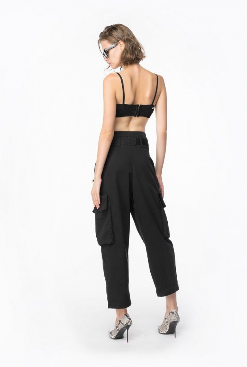 Pinko Oversized Cargo Trousers Černé | SN-PKO33795