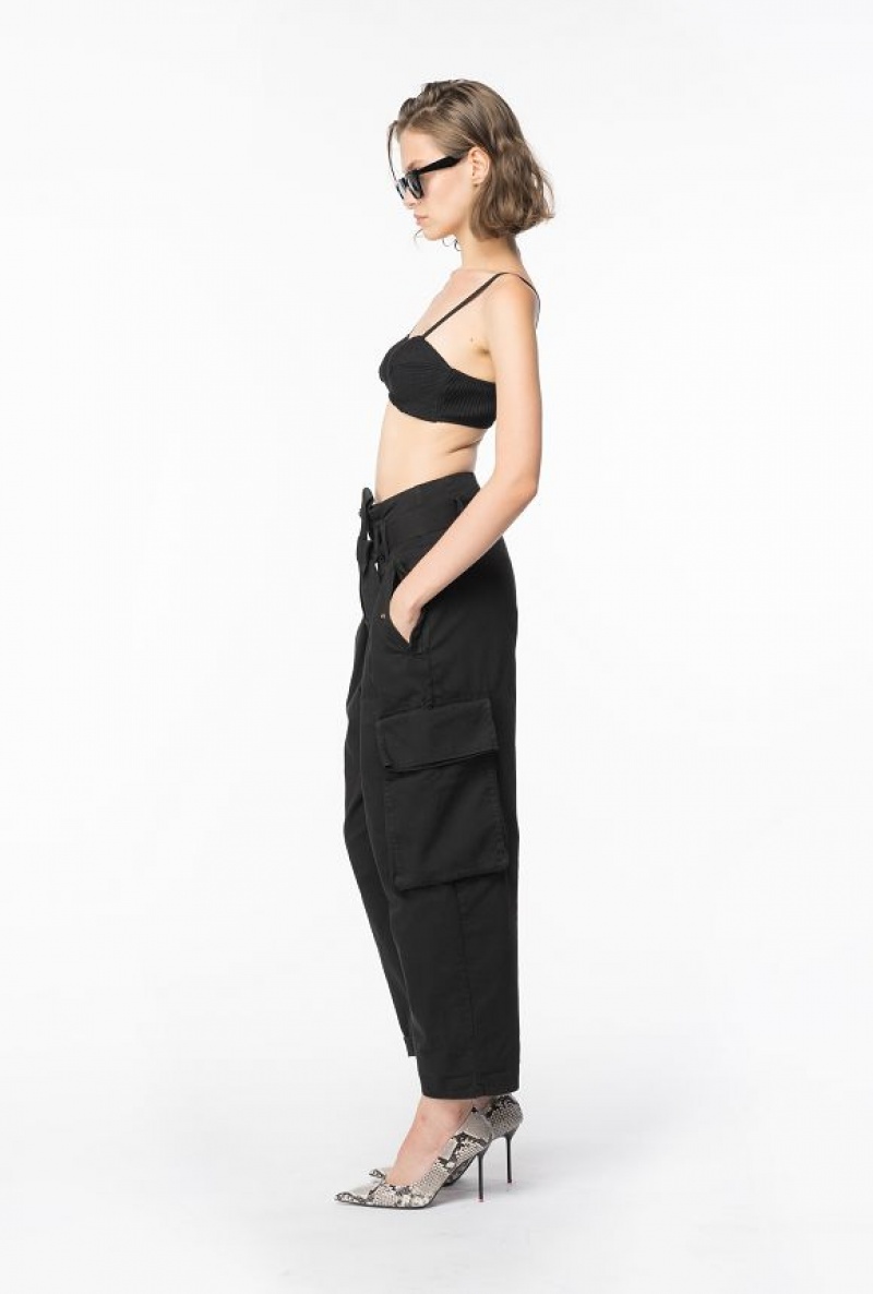 Pinko Oversized Cargo Trousers Černé | SN-PKO33795