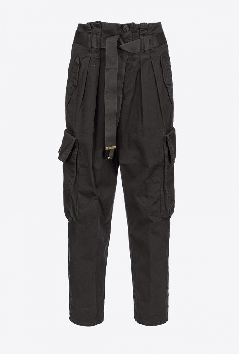 Pinko Oversized Cargo Trousers Černé | SN-PKO33795