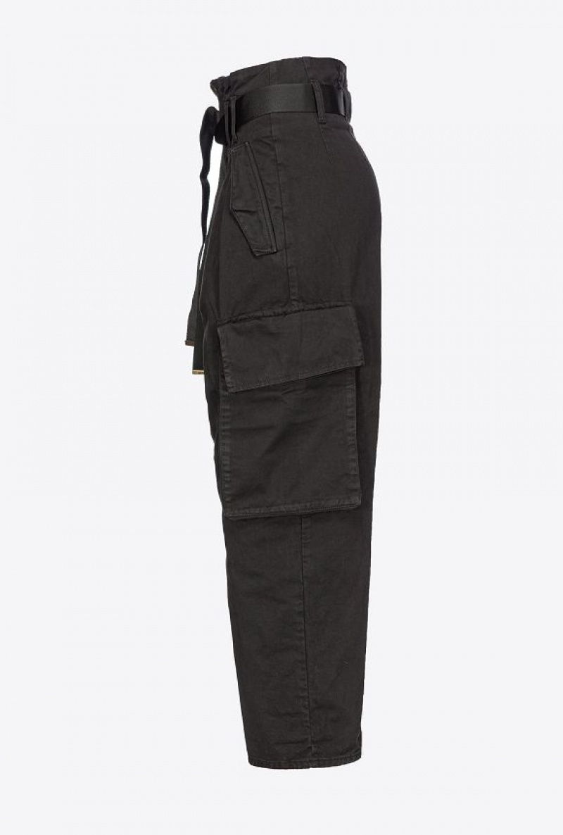 Pinko Oversized Cargo Trousers Černé | SN-PKO33795
