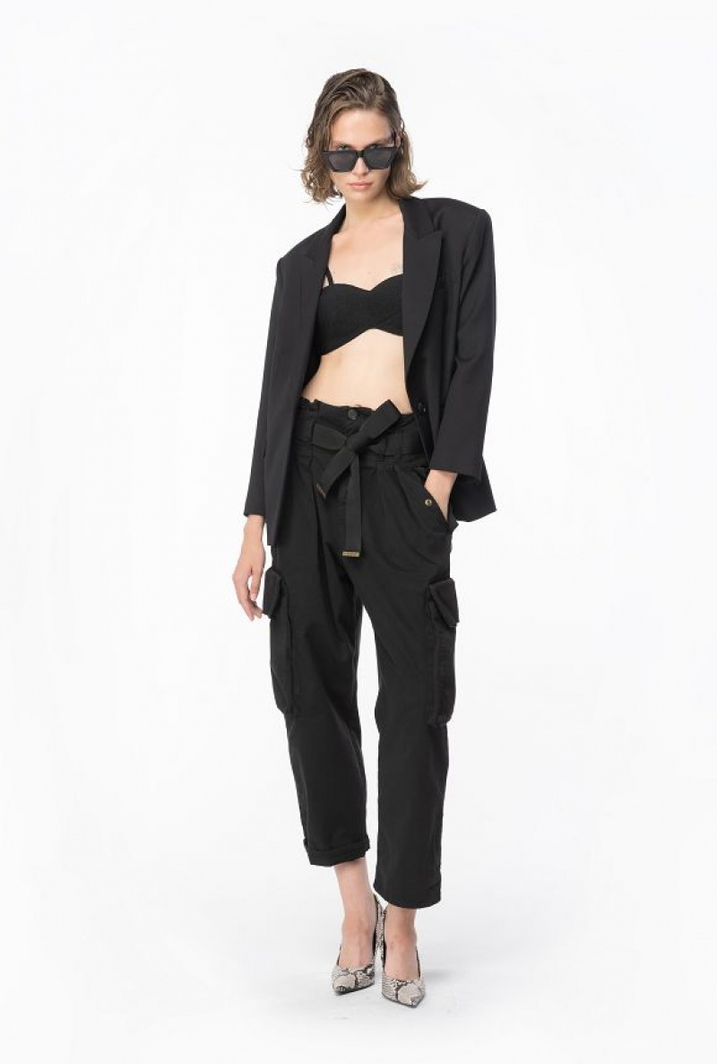 Pinko Oversized Cargo Trousers Černé | SN-PKO33795