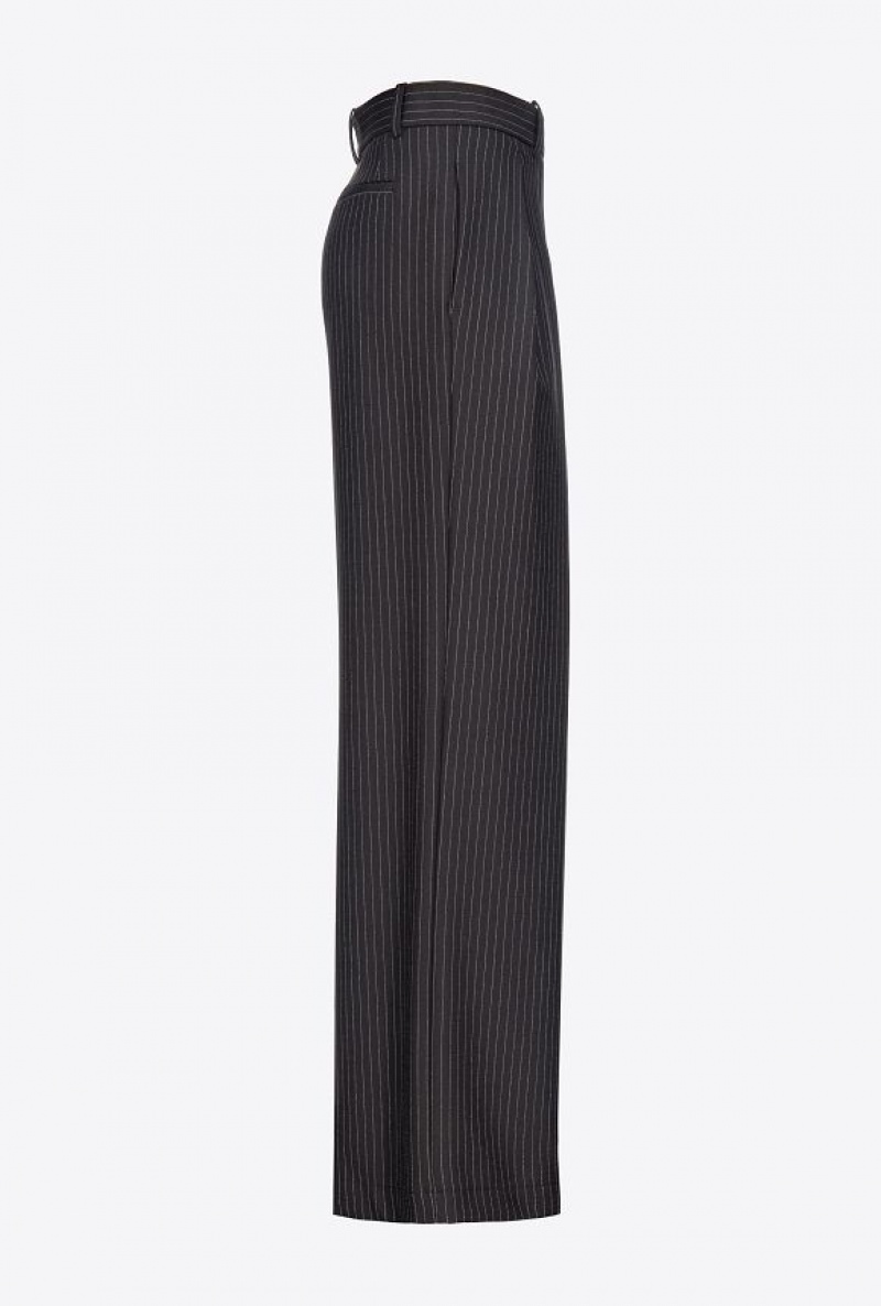 Pinko Pinstriped Palazzo Trousers Černé Bílé | SN-PKO33792