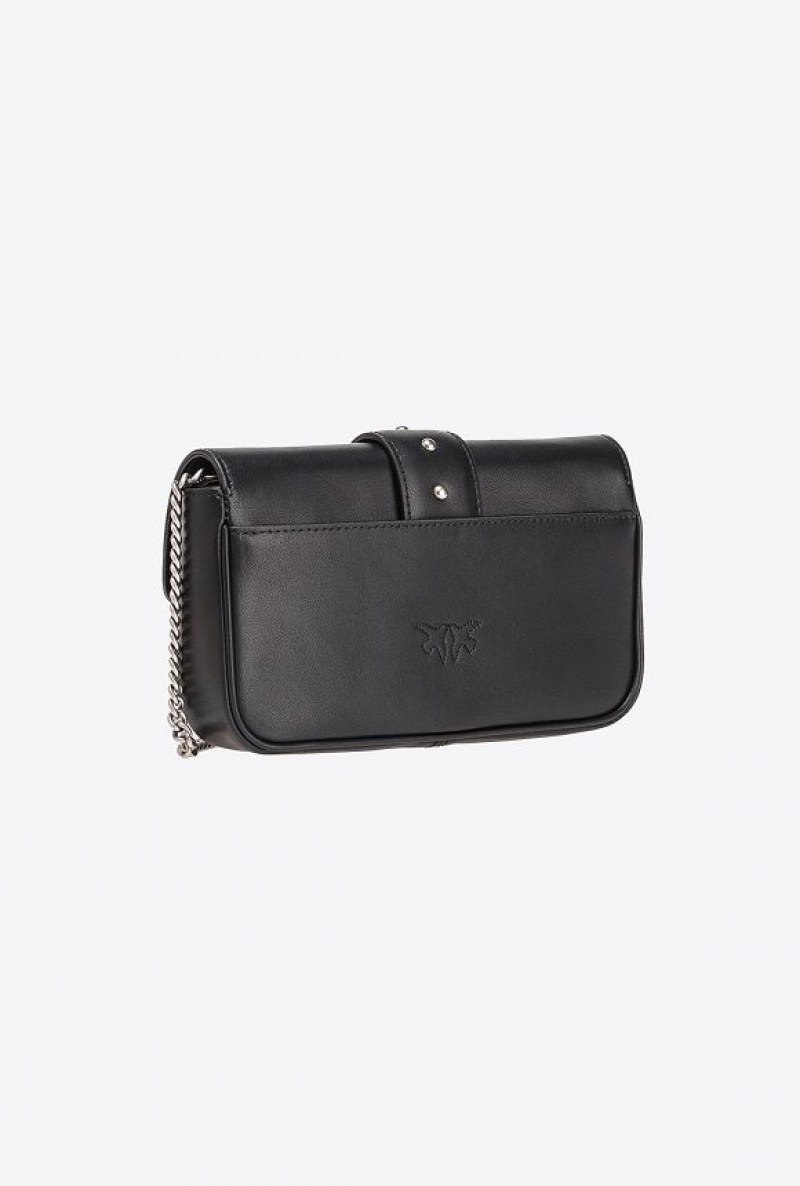 Pinko Pocket Love Bag One Simply Černé Stříbrné | SN-PKO32458