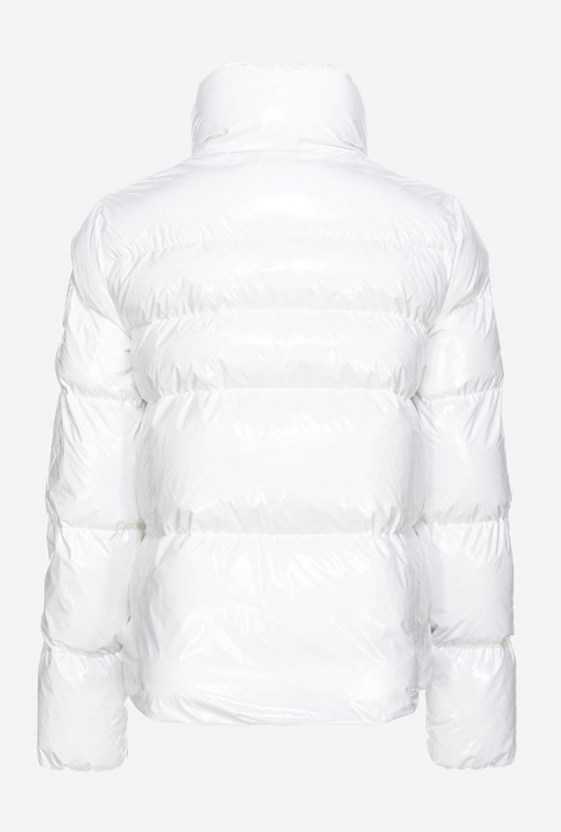 Pinko Polstrovaný Crystal Nylon Pea Jacket Bílé | SN-PKO33579