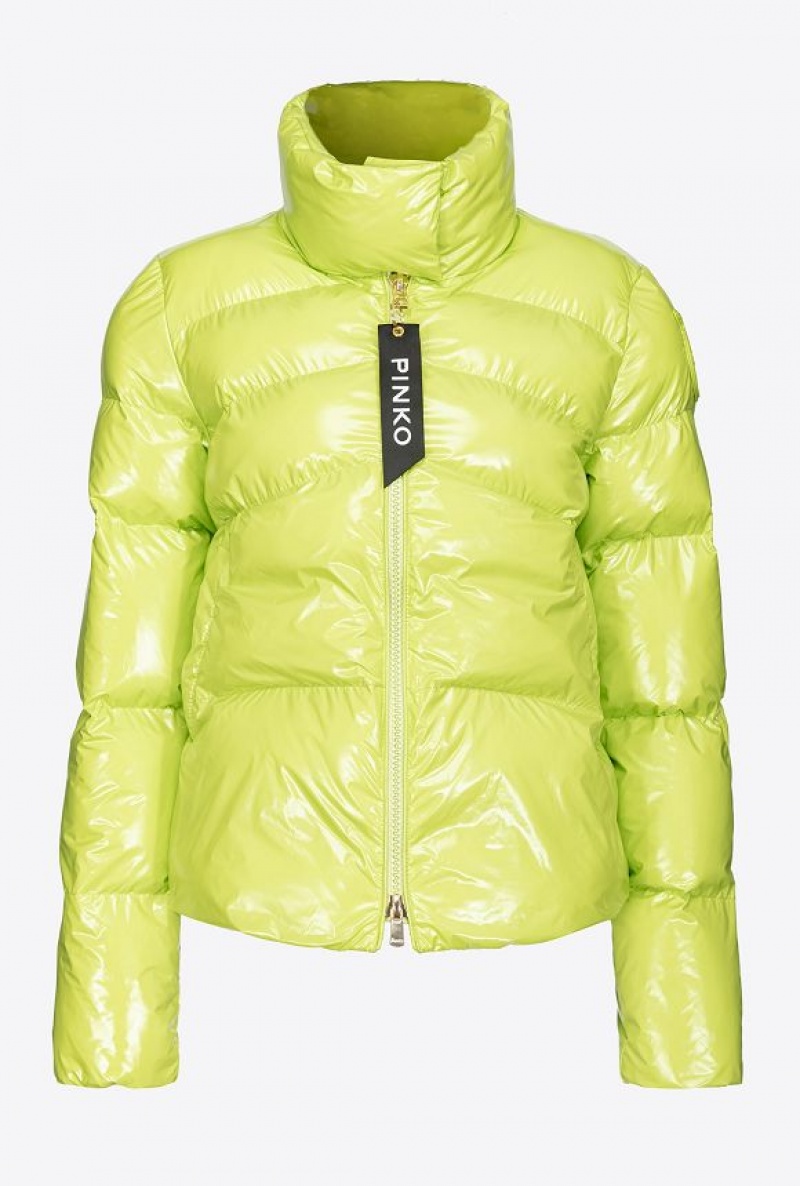 Pinko Polstrovaný Crystal Nylon Pea Jacket Světle Zelene Žluté | SN-PKO33638