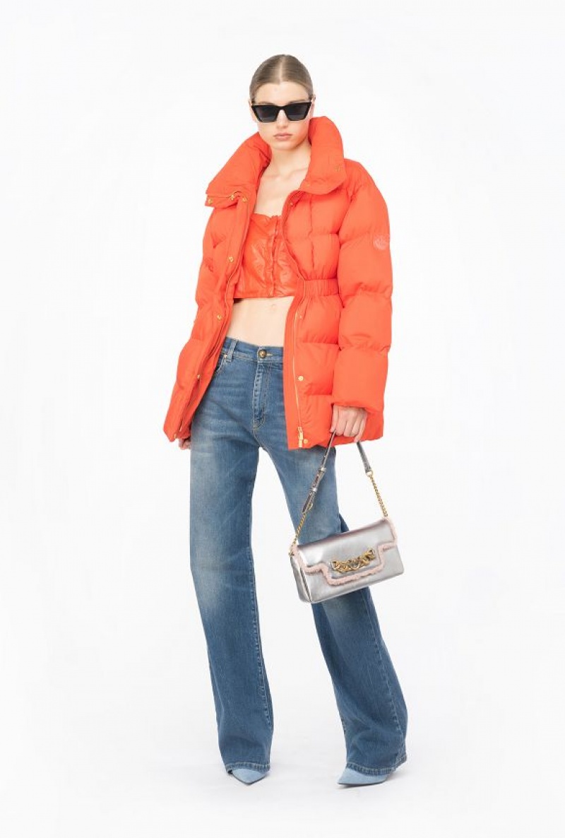 Pinko Polstrovaný High-neck Jacket Oranžové | SN-PKO33617