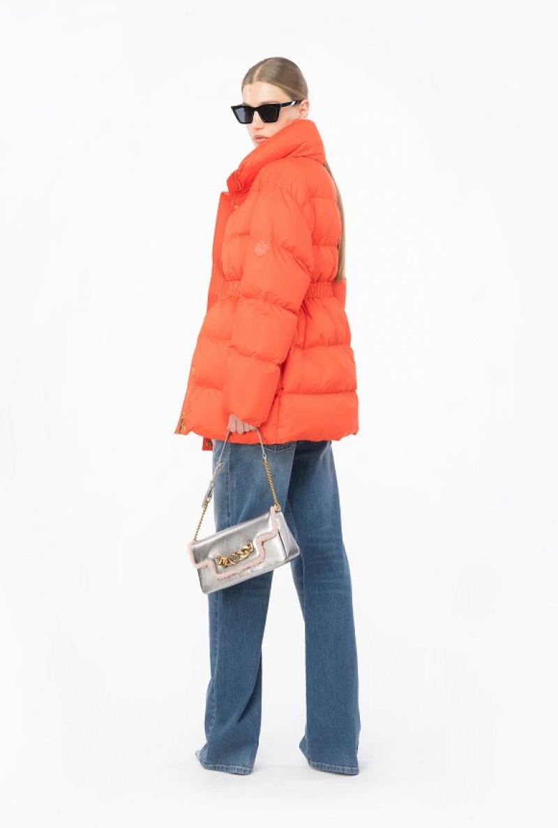 Pinko Polstrovaný High-neck Jacket Oranžové | SN-PKO33617