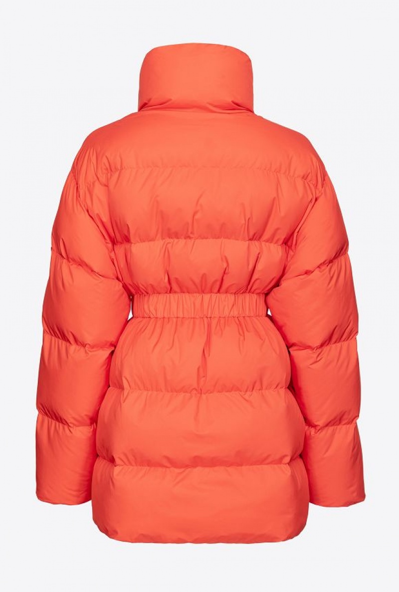 Pinko Polstrovaný High-neck Jacket Oranžové | SN-PKO33617