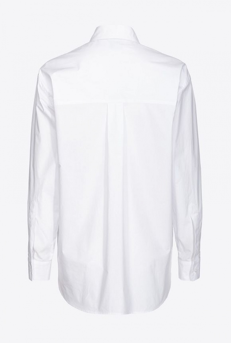Pinko Poplin Shirt Bílé | SN-PKO33167