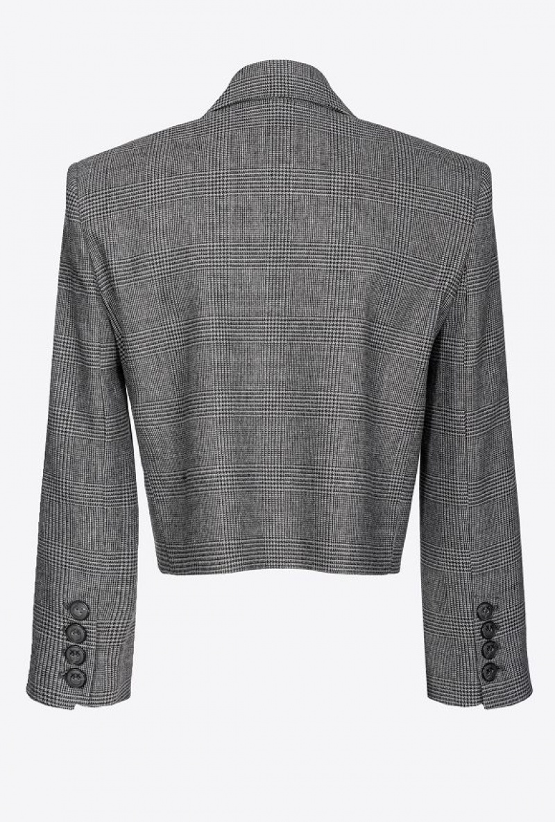 Pinko Prince-of-wales Spencer Jacket Šedé Černé | SN-PKO33911