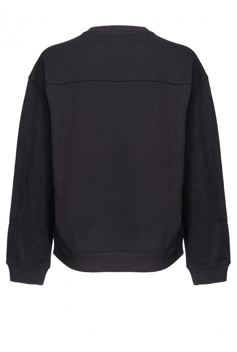 Pinko Rhinestone Logo Sweatshirt Černé | SN-PKO33428