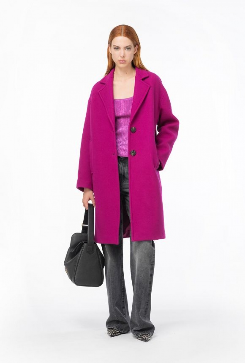 Pinko Single-breasted Cloth Coat Fialové | SN-PKO33630