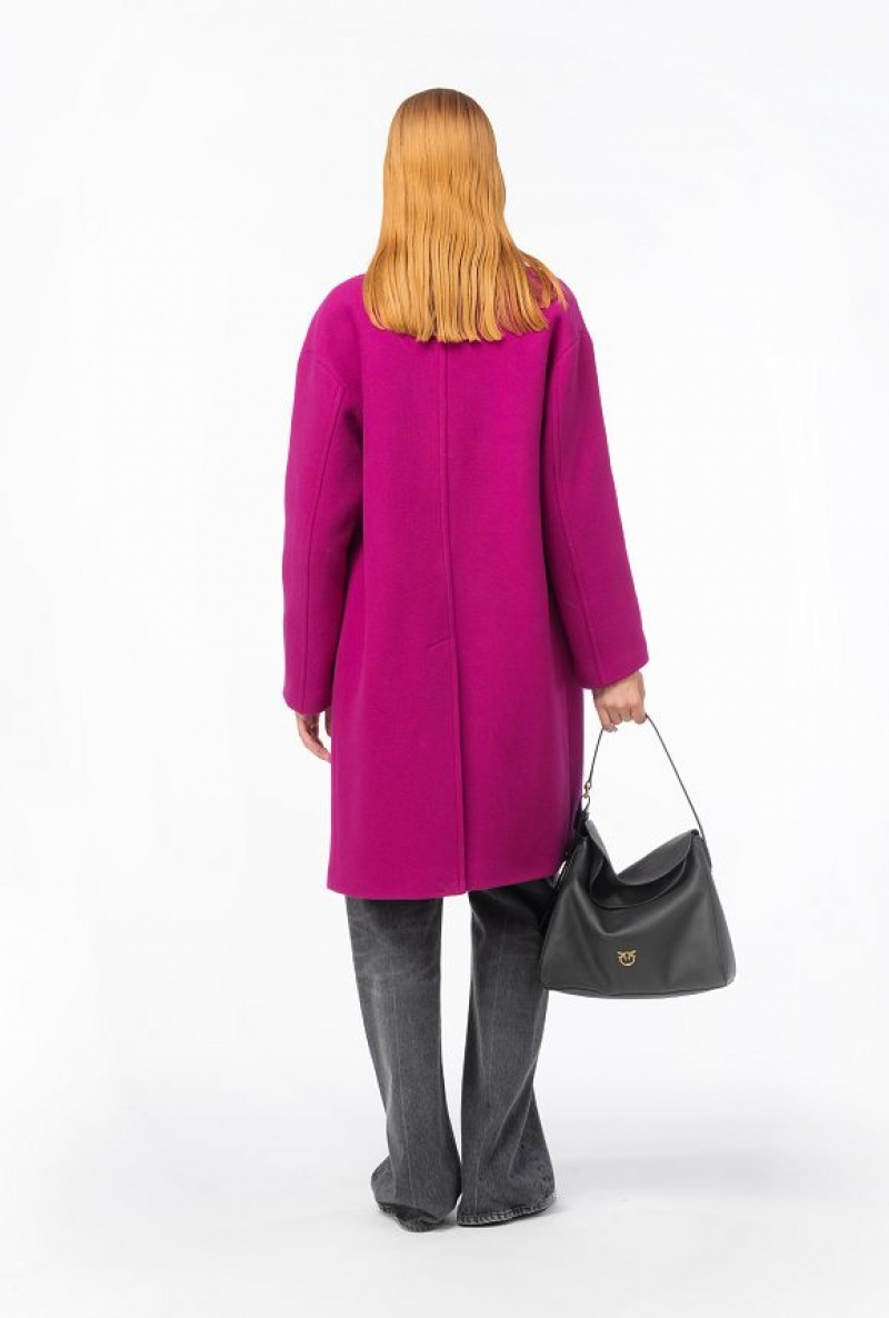 Pinko Single-breasted Cloth Coat Fialové | SN-PKO33630