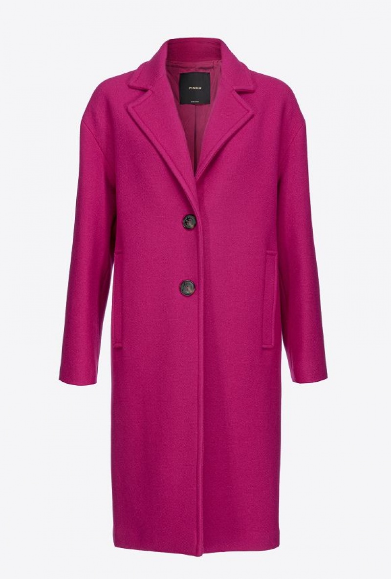 Pinko Single-breasted Cloth Coat Fialové | SN-PKO33630