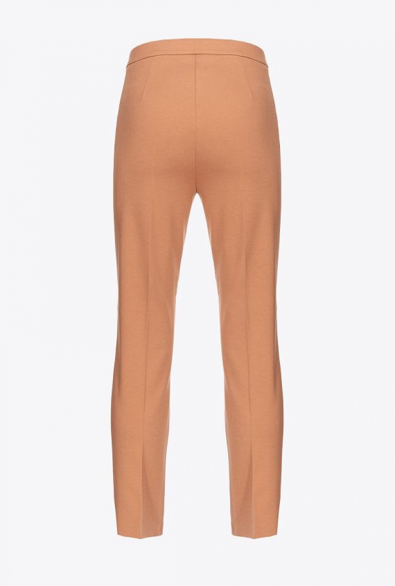 Pinko Slim-fitting Technical Fabric Trousers Béžový | SN-PKO33700