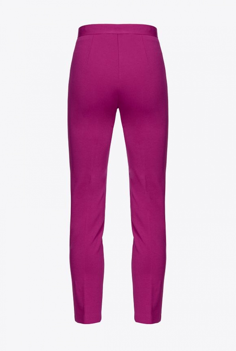 Pinko Slim-fitting Technical Fabric Trousers Fialové | SN-PKO33705