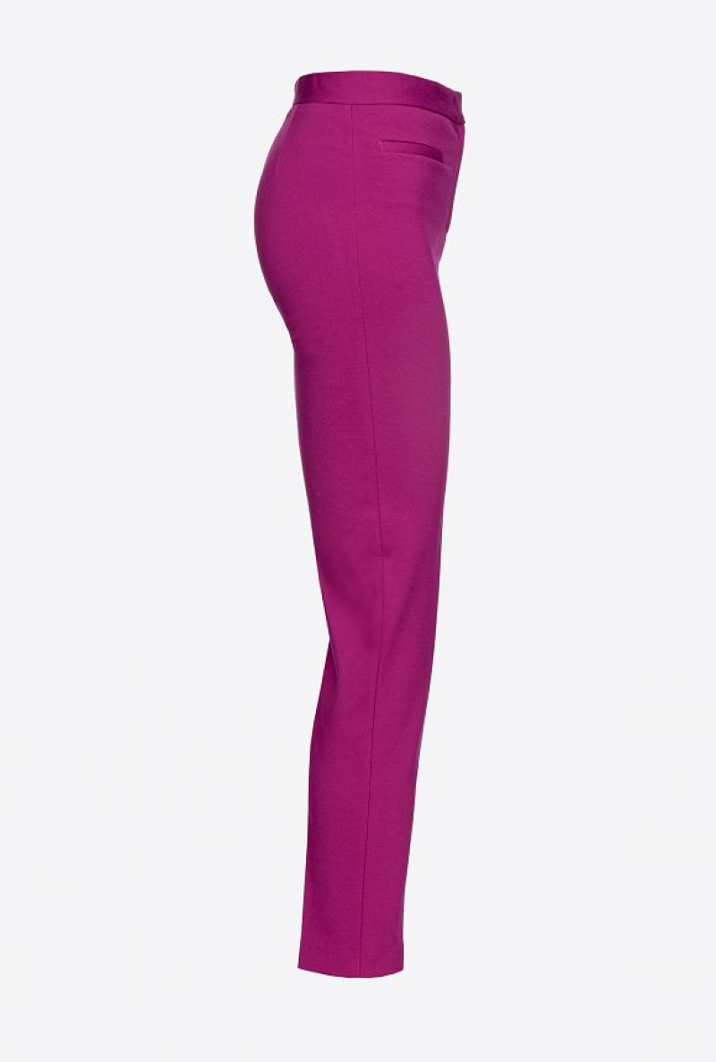 Pinko Slim-fitting Technical Fabric Trousers Fialové | SN-PKO33705