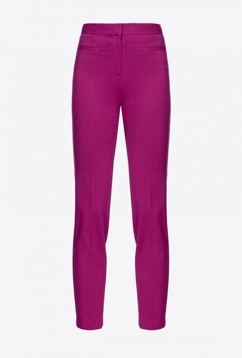 Pinko Slim-fitting Technical Fabric Trousers Fialové | SN-PKO33705