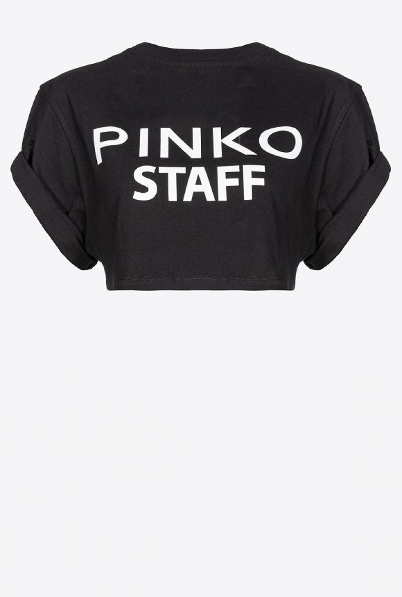 Pinko Staff Crop Top Černé Bílé | SN-PKO33287