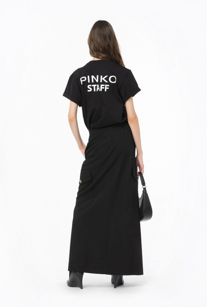 Pinko Staff T-shirt Černé Bílé | SN-PKO33378