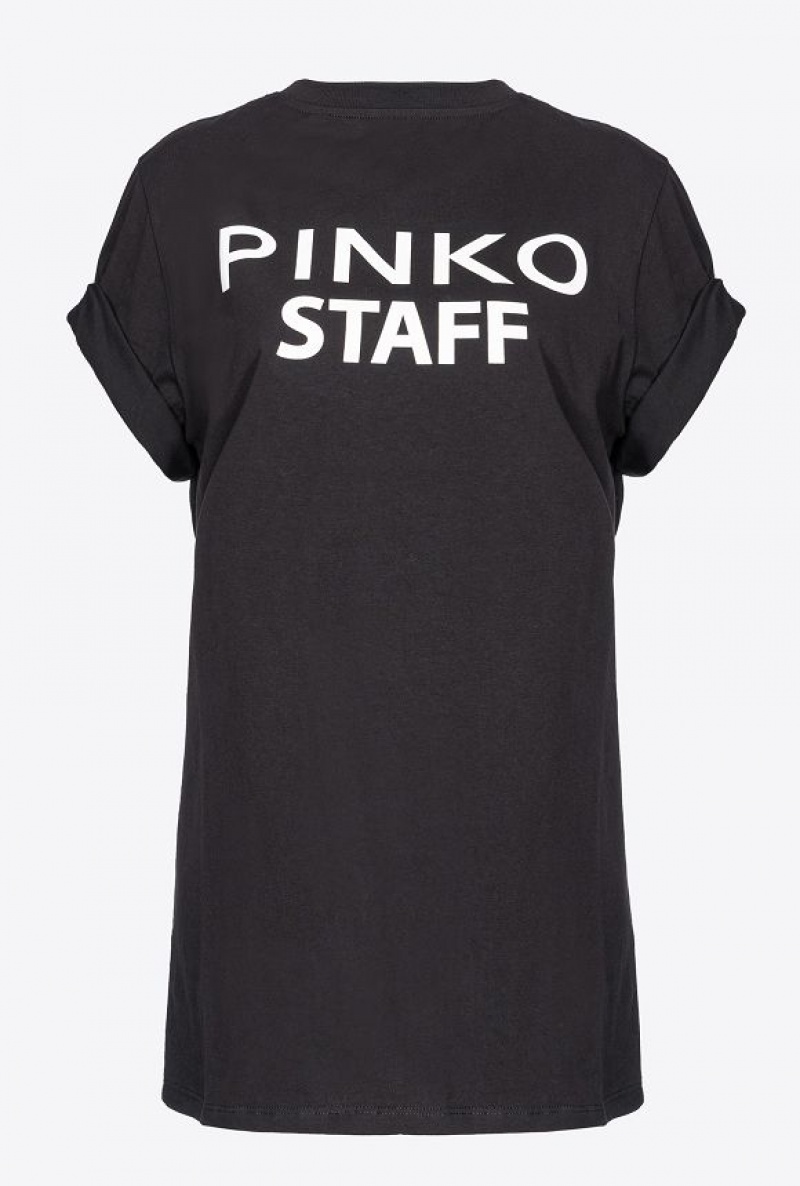 Pinko Staff T-shirt Černé Bílé | SN-PKO33378
