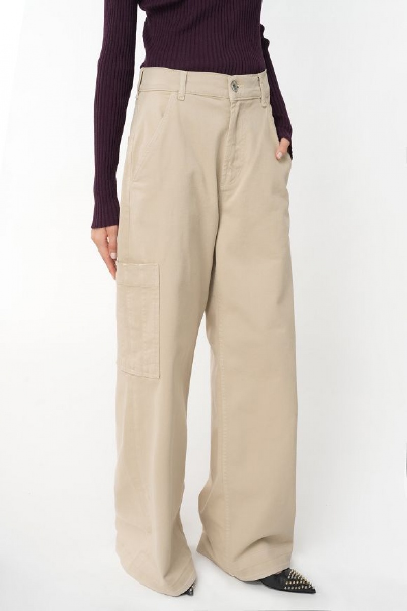 Pinko Stretch Gabardine Cargo Trousers Šedé | SN-PKO33801
