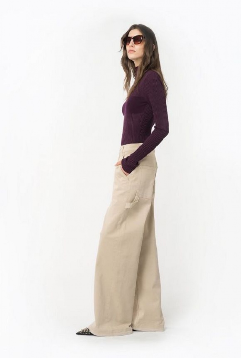 Pinko Stretch Gabardine Cargo Trousers Šedé | SN-PKO33801