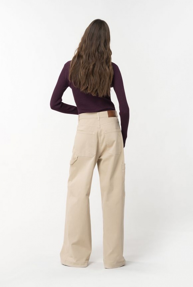 Pinko Stretch Gabardine Cargo Trousers Šedé | SN-PKO33801