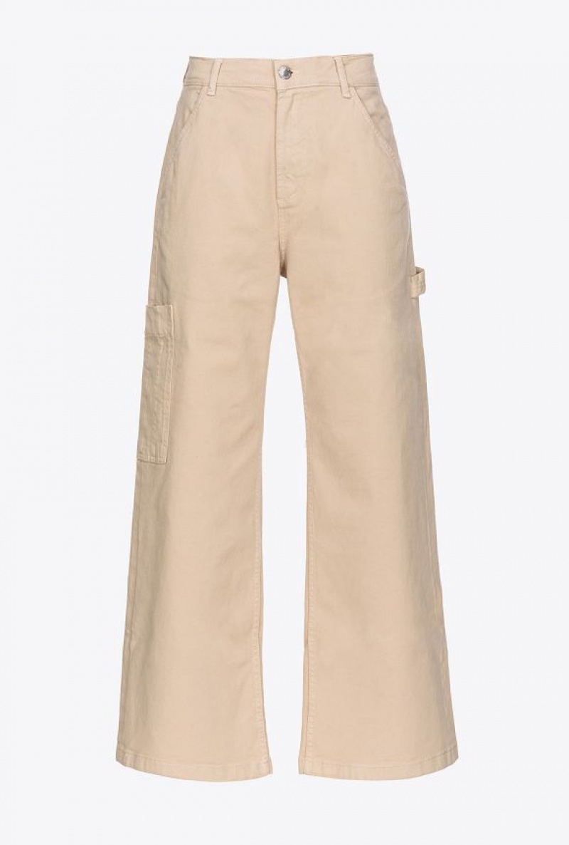 Pinko Stretch Gabardine Cargo Trousers Šedé | SN-PKO33801